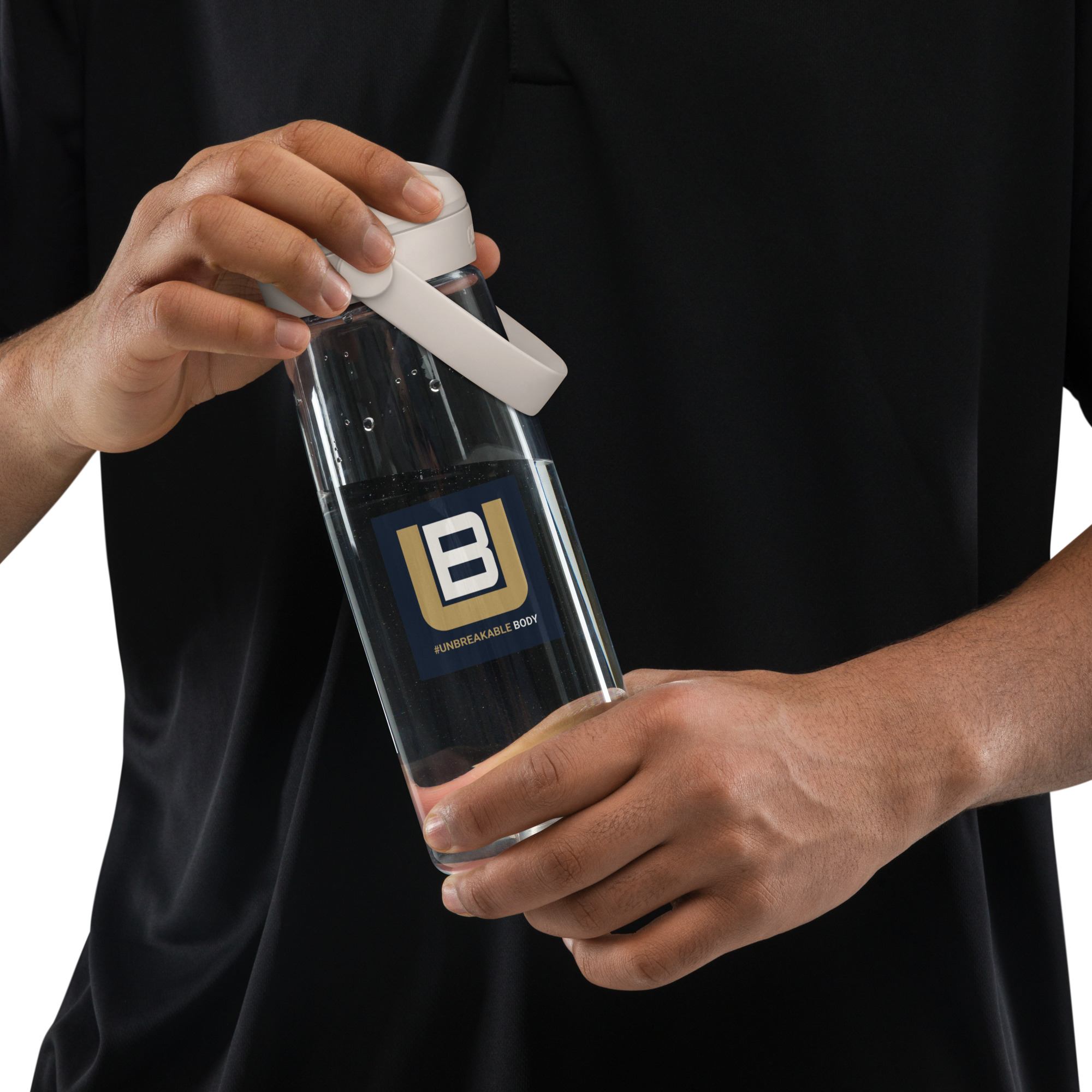"#UNBREAKABLE BODY" Flip Straw Water Bottle – Hydration Built for the Build - Image 4